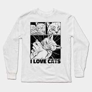 Cat bite comic Long Sleeve T-Shirt